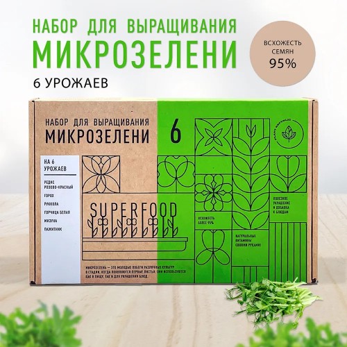 Набор д/выращивания микрозелени "Plant Republic", "6 урожаев"